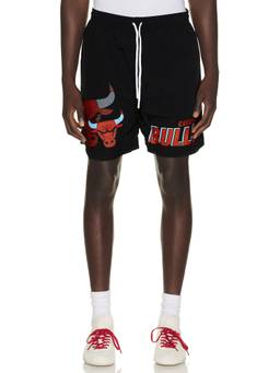 Mitchell & Ness - Chicago Bulls Men's Graphic Ripstop Sports Shorts Black