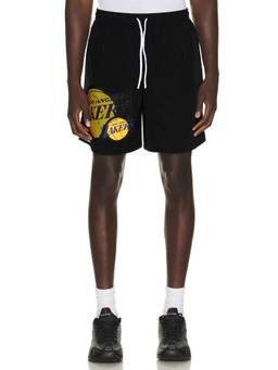 Mitchell & Ness - NBA Lakers Men’s Graphic Ripstop Shorts Black