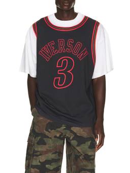 Mitchell & Ness - Allen Iverson Men Graphic Short Sleeve Jersey T-Shirt Black