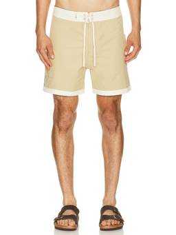 Rhythm - Heritage Hem Men's Drawstring Cargo Swim Trunk Beige