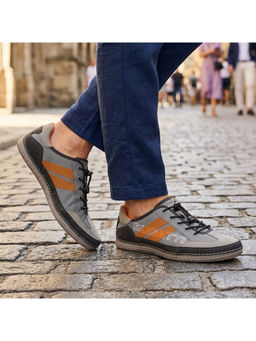 Bugatti - Bimini Grey Men Stitched Sneakers
