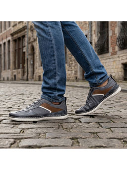 Bugatti - Bimini Grey Men Stitched Sneakers