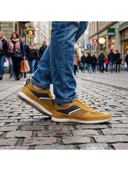 Bugatti - Bimini Yellow Men Stitched Sneakers