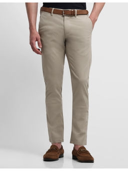 Arrow Sports - Mens Textured Slim Fit Beige Trousers