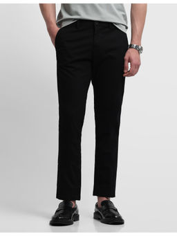 Arrow Sports - Mens Textured Slim Fit Black Trousers