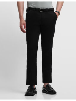 Arrow Sports - Mens Textured Slim Fit Black Trousers