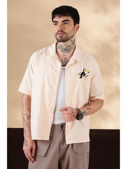 Eszett - Plaid Fowl Embroidered Orange Casual Shirt