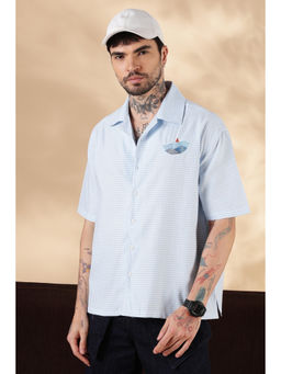 Eszett - Plaid Wreck Blue Oversized Casual Shirt