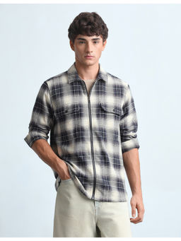 Flying Machine - Mens Tartan Checked Twill Casual Shirt