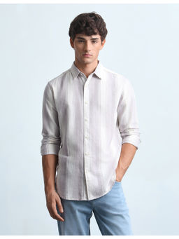 Flying Machine - Mens Vertical Striped Slim Fit Casual Shirt