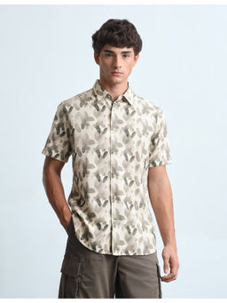 Flying Machine - Mens Printed Dobby Casual Shirt