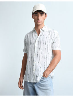 Flying Machine - Mens White Slim Fit Casual Shirt
