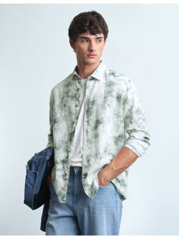 Flying Machine - Mens Slim Fit Green Casual Shirt