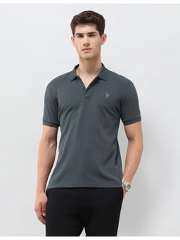 U.S. Polo Assn. Denim Co. - Mens Solid Slim Fit Grey Polo T-Shirt