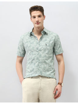 U.S. POLO ASSN. - Mens Tropical Printed Tailored Fit Casual Shirt