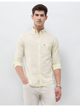 U.S. POLO ASSN. - Mens Oxford Tailored Fit Yellow Casual Shirt