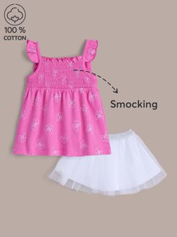 Hopscotch - 2-Pc Smocked Blossom Cotton Skirt Set
