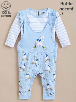 Hopscotch - 2-Pc Barnyard Cotton Dungaree Set