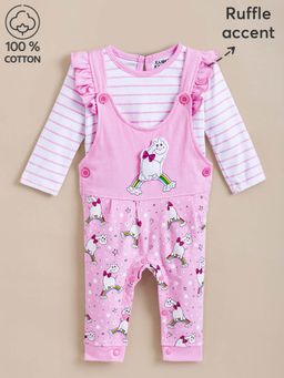 Hopscotch - 2-Pc Barnyard Cotton Dungaree Set