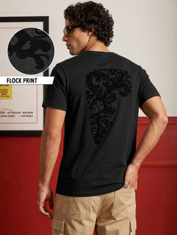 Bewakoof - Jet Black Couture Graphic Printed T-Shirt