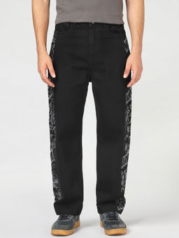 Bewakoof - Marvel Black Straight Fit Marvel Printed Jeans