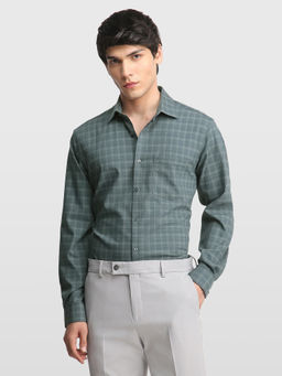 Arrow - Self Design Grid Tattersall Checked Dobby Shirt