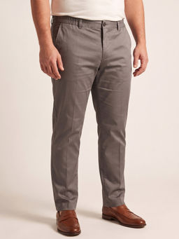 UNSTD - Grey Satin Regular Fit Solid/Plain Trouser