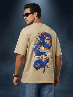 VEIRDO - Hallucinogenic Swanwhite Oversized Puff Printed Exclusive T-Shirt
