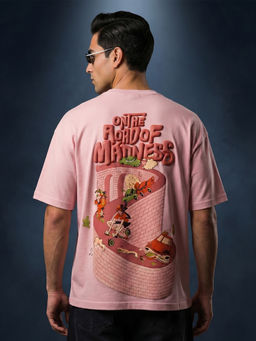 VEIRDO - Madness Rose Water Oversized Puff Printed Exclusive T-Shirt
