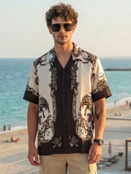 VEIRDO - Imperial Dragon Off-White All-Over Print Oversized Exclusive Shirt