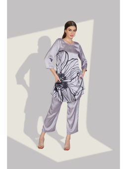 Zolo Label - Printed Satin Grey Co-Ord Sets