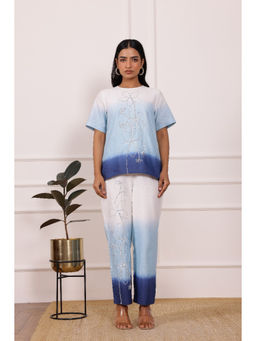 Zolo Label - Ombre Blue Cotton Co-Ord Set