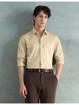 Arrow - Beige Cotton Solid Shirt