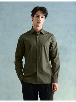 Arrow - Olive Cotton Solid Shirt