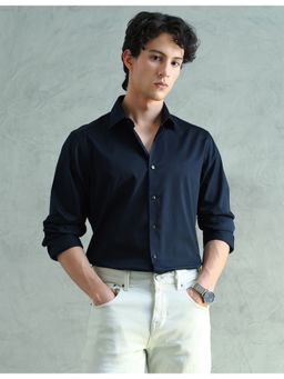Arrow - Navy Blue Cotton Solid Shirt