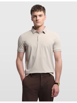 Arrow - Beige Nylon Self Design Polo T-Shirt
