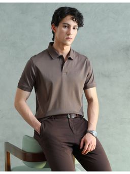 Arrow Sports - Brown Cotton Solid Polo T-Shirt