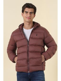 Allen Solly - Maroon Nylon Solid Jacket