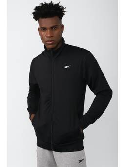 Reebok - Black Polyester Blend Solid Jacket