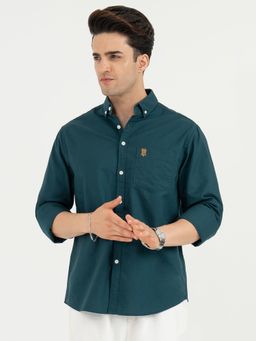 Red Tape - Teal Cotton Solid Shirt