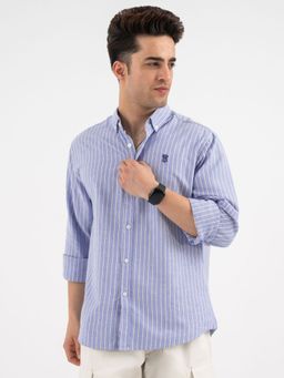 Red Tape - Blue Cotton Stripes Shirt