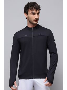 Reebok - Black Polyester Blend Solid Jacket