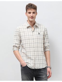 U.S. Polo Assn. Denim Co. - Beige Cotton Checks Shirt