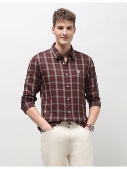 U.S. Polo Assn. Denim Co. - Brown Cotton Checks Shirt