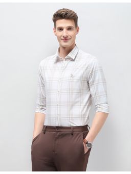 U.S. POLO ASSN. - Beige Polyester Checks Shirt