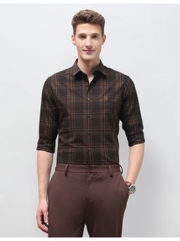 U.S. POLO ASSN. - Brown Polyester Checks Shirt
