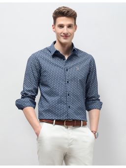 U.S. POLO ASSN. - Blue Cotton Geometric Shirt