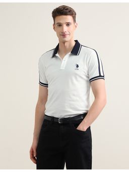 U.S. POLO ASSN. - White Cotton Solid Polo T-Shirt