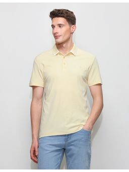 U.S. POLO ASSN. - Yellow Rayon Solid Polo T-Shirt