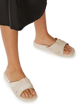 max - Women Cream Woven Strap Sandals
